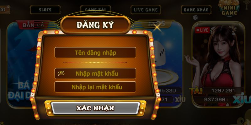 Điền các thông tin đăng ký theo biểu mẫu yêu cầu