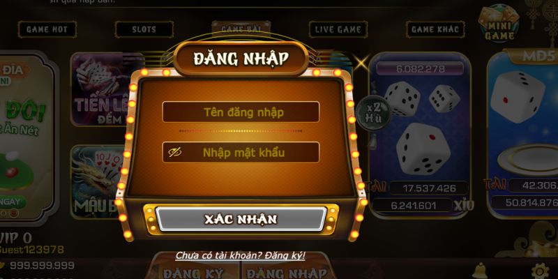 Đăng nhập 1Winclub chi tiết